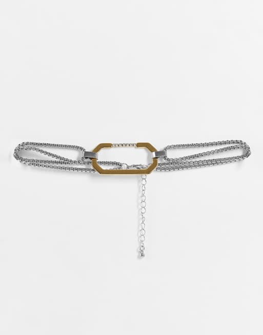 Topshop - Choker-halskæde i blandede metaller