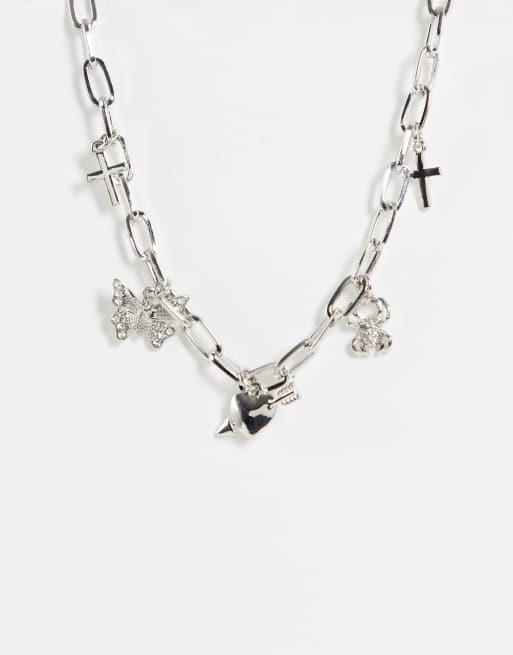 Silver deals charm choker