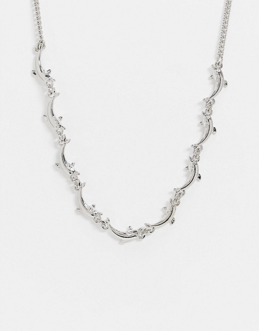 Topshop choker necklace with silver dolphins