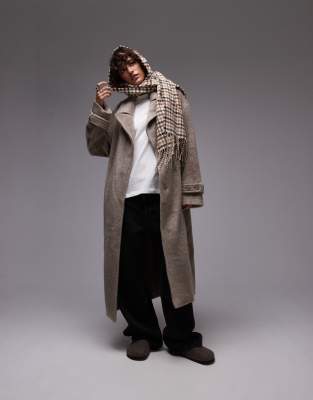 Topshop Chuck On Coat In Taupe-neutral