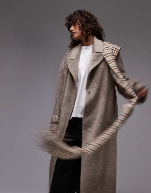 Topshop chuck on coat in taupe ASOS