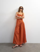 Topshop chuck on maxi dress in orange