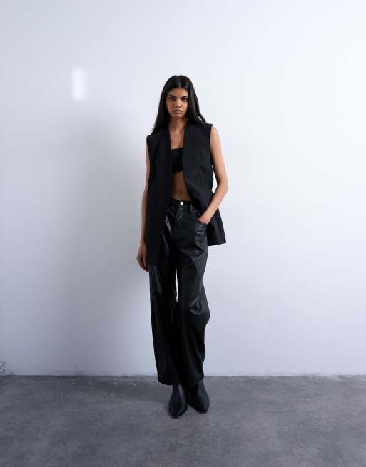 Topshop chuck on sleeveless blazer in black - part of a set, 2 of 4