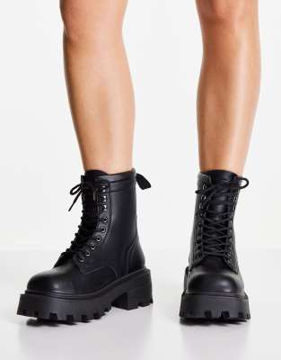 chunky platform biker boots