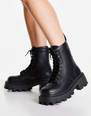 chunky platform biker boots