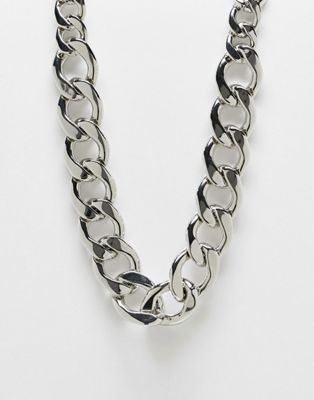 Topshop chunky chain necklace in silver  - ASOS Price Checker