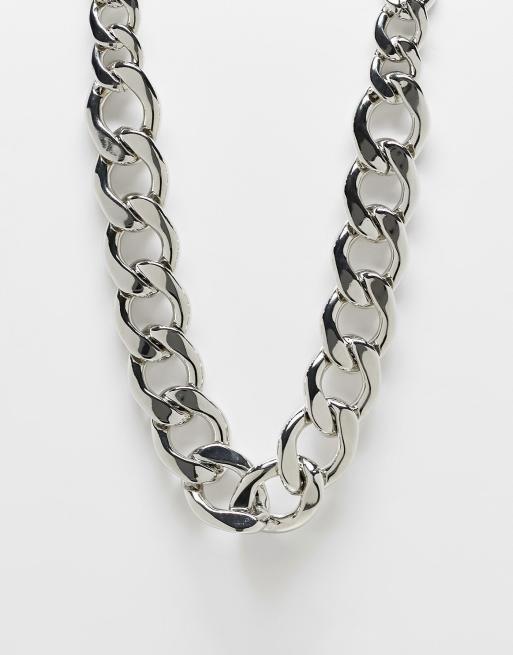 Silver chunky hot sale chain choker