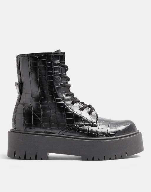 Black patent 2024 boots topshop