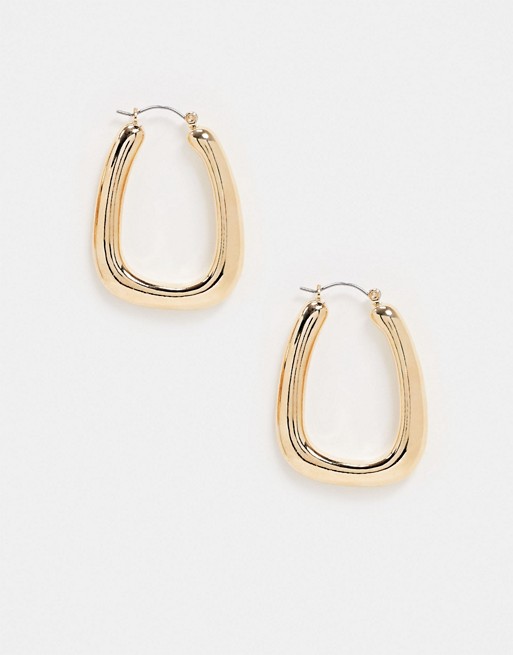 Topshop chunky earrings in gold oval