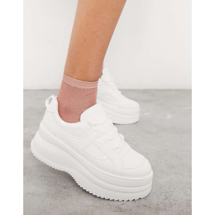 Asos white hot sale platform trainers