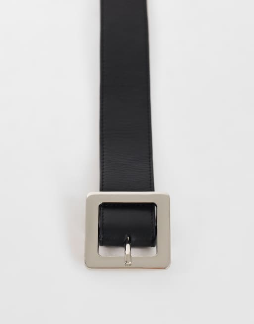 Topshop chunky leren riem in zwart, 3 van 3