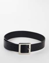 Topshop chunky real leather belt in black