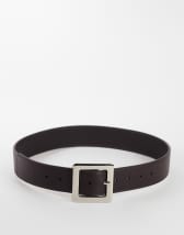 Topshop chunky real leather belt in chocolate