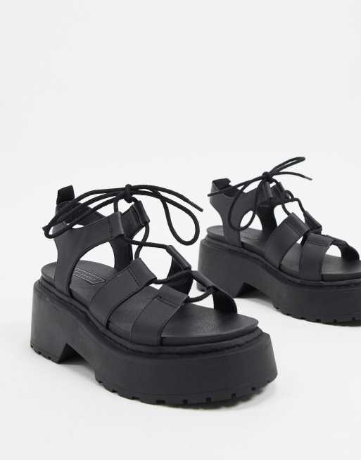 Topshop chunky sandals in black