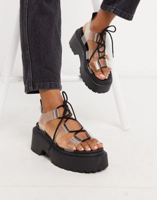 clear footbed sandals