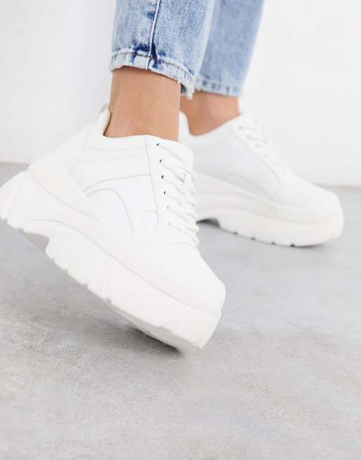 Topshop chunky sneaker in white