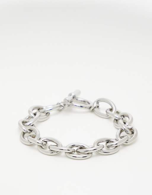 Topshop chunky t bar chain braclet in silver