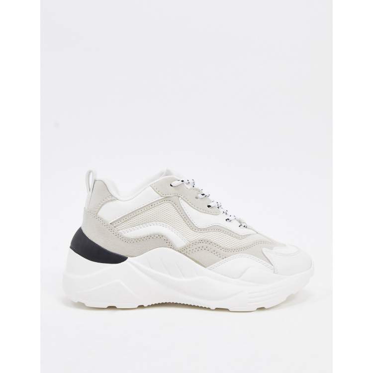 Topshop chunky trainer in off white