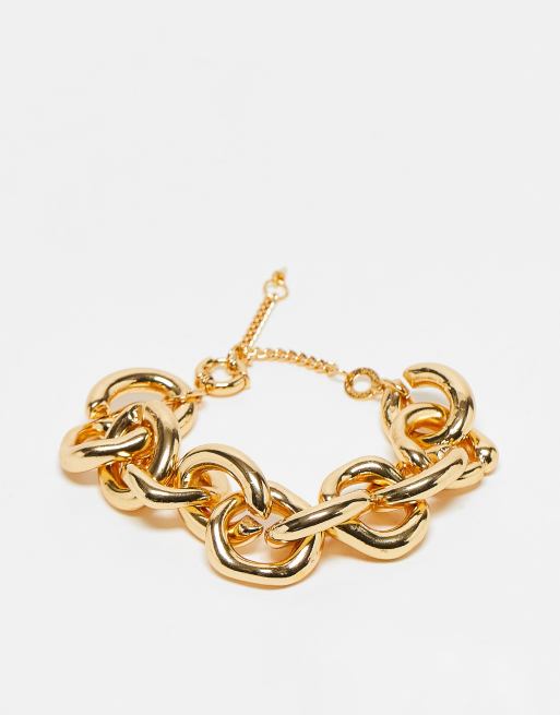  Topshop - Chunky vintage-armbånd med kædeled i guldfarve