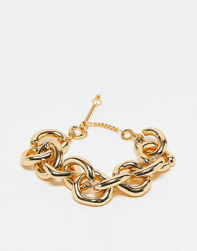 Topshop - chunky vintage chain link bracelet in gold