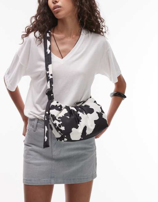 Topshop Cian crossbody bag in cow print