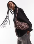 [Topshop] Topshop Cian crossbody bag in leopard-Brown One Size LEOPARD