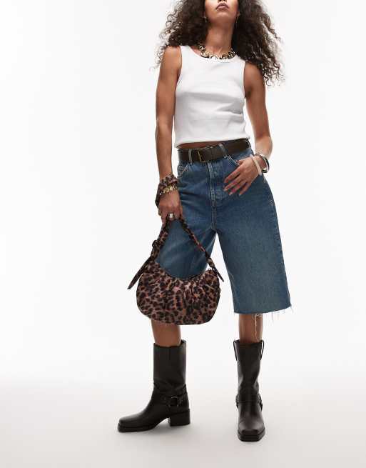 Topshop Cian crossbody bag in leopard