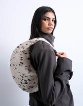 Topshop Cian real suede scoop grab bag in dalmatian pony