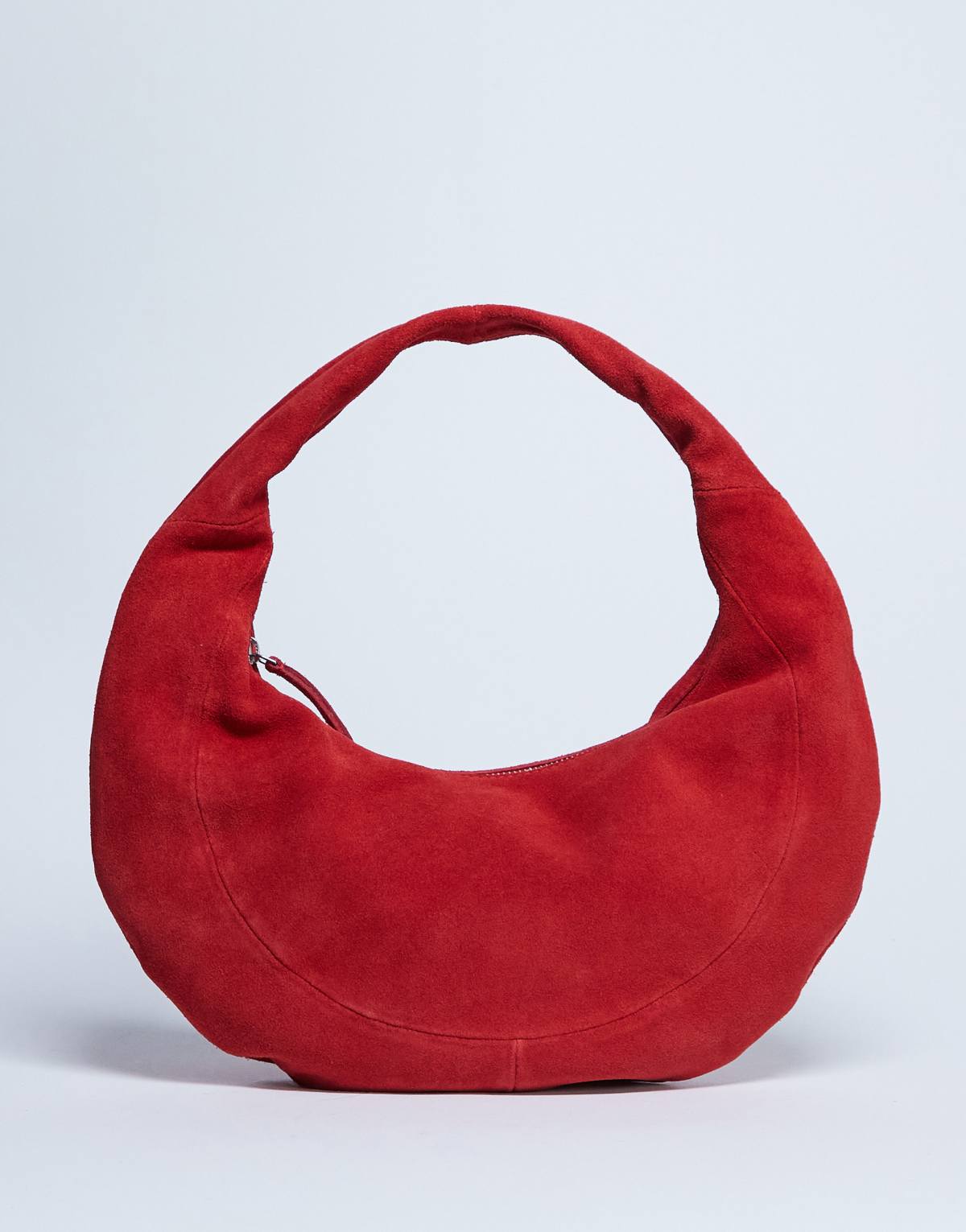 Topshop Cian real suede scoop grab bag in red