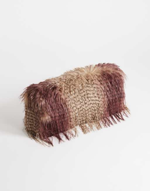 Topshop Ciara Oversize-Clutch mit großer Umschlagklappe in Burgunderrot-Mix, 3 von 4