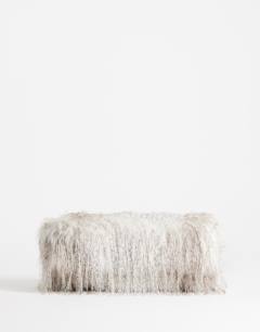Ciara oversized folded faux fur structured clutch bag in neutral mix