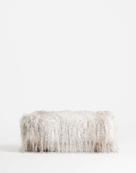 Topshop Ciara pochette structurée oversize à rabat en fausse fourrure mélange neutre - view 1