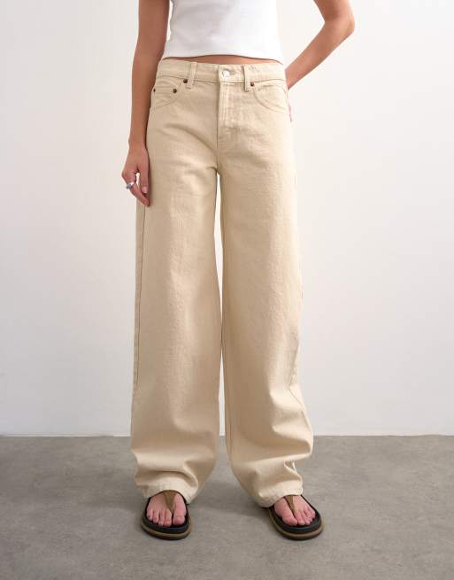 Topshop – Cinch – Beige, avslappnade jeans med låg midja, 2 av 7