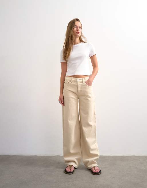 Topshop – Cinch – Beige, avslappnade jeans med låg midja, 5 av 7