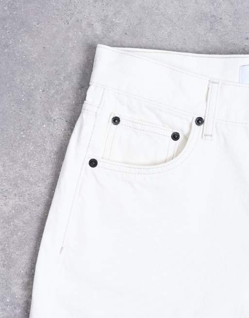 Topshop – Cinch – Białe zbierane z tyłu jeansy o luźnym kroju z niskim stanem, 5 z 7