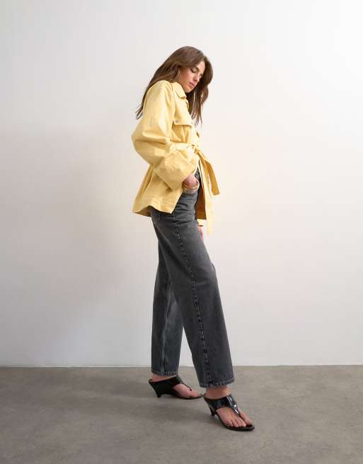 Topshop - Cinch - Jean décontracté à taille basse - Gris, 4 de 7