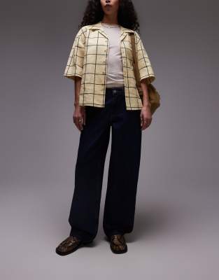 Topshop Cinch Jean In Rich Blue