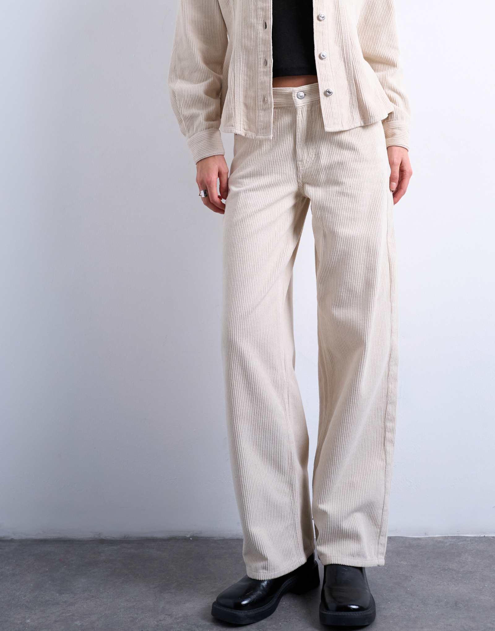 Джинсы с низкой посадкой Topshop Cinch из перламутрового вельвета