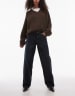 & Other Stories t-shirt with ruche detail in brown