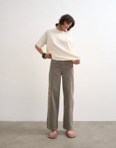 Topshop Cinch low rise relaxed fit jean in choc stripe