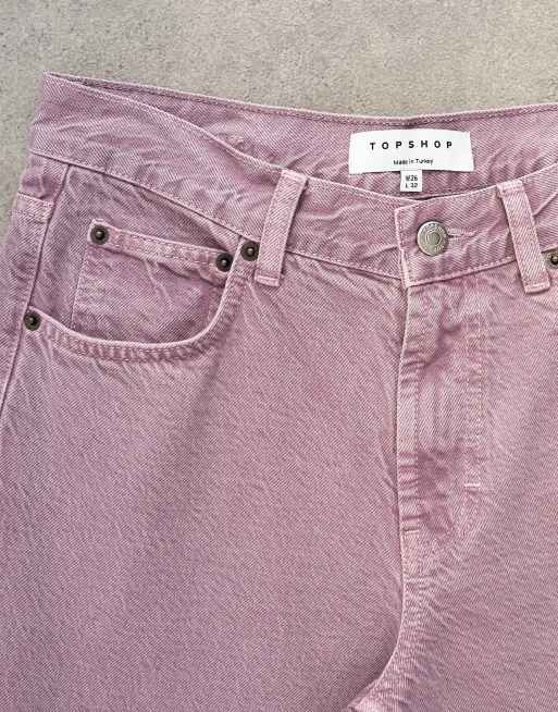 Topshop Cinch low rise relaxed fit jean in purple, 5 of 7