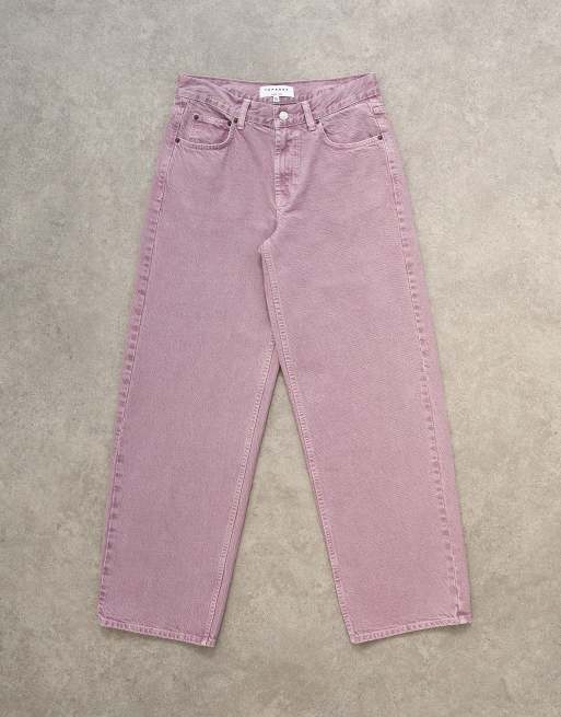 Topshop Cinch low rise relaxed fit jeans in purple, 6 of 7