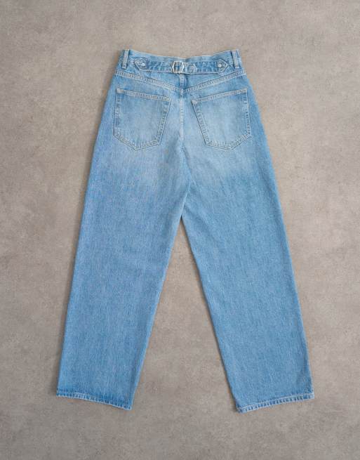 Topshop Cinch low rise relaxed jean in bleach , 7 of 7
