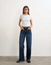 Topshop Cinch low rise relaxed jean in blue black