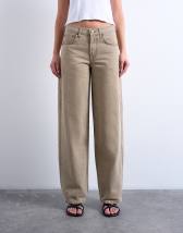 Topshop Cinch low rise relaxed jean in latte