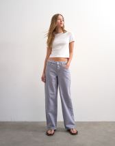 Topshop Cinch low rise relaxed jean in lilac
