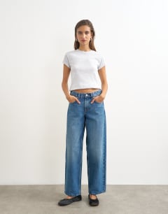 Cinch low rise relaxed jean in mid blue