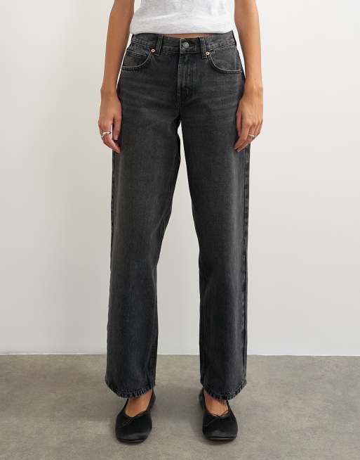 Topshop Cinch low rise relaxed jean in washed black, 2 of 5