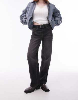 Cinch low rise relaxed jeans in black cross hatch