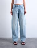 [Topshop] Topshop cinch low rise relaxed jeans in bleach-Blue W25 L30 Bleach